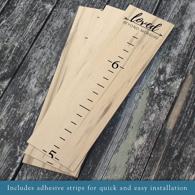 Back40Life Farmhouse Style Wooden Kids Growth Chart Ruler for Boys and Girls (Weathered Natural - WHT) - Image 3